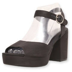 Divided Ankle Strap Block Heels