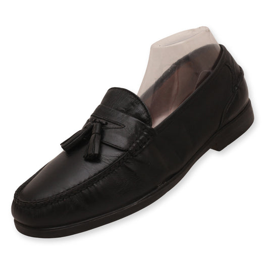 French Shriner leather tassel loafers