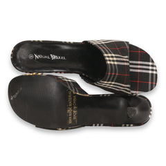 Nature Breeze Checked Low Heel Sandals