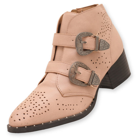 Qupid Women's Buckle Strap Boots
