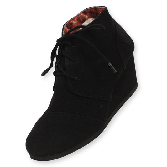 SODA Women lace-up wedge boots