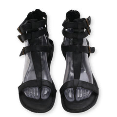 Born Strappy Ankle Zipper Flat Sandals
