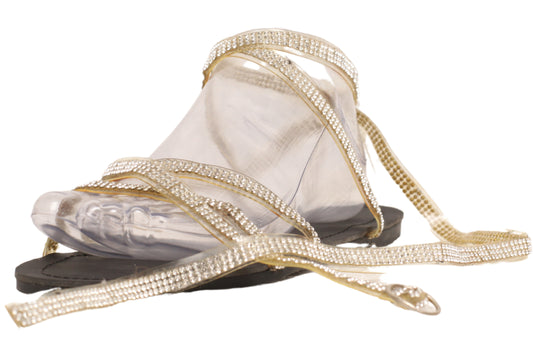 Rhinstones LOng Strappy Flats