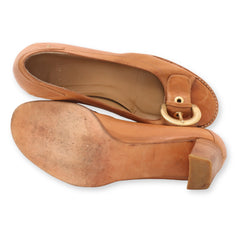 Buckle toe heel pumps
