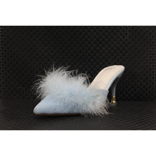 Pujingxy Furry Pointed Low Heels