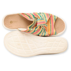BZees Women Slide Wedge Sandal