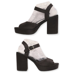 Divided Ankle Strap Block Heels