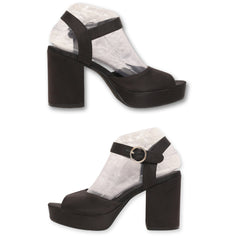 Divided Ankle Strap Block Heels