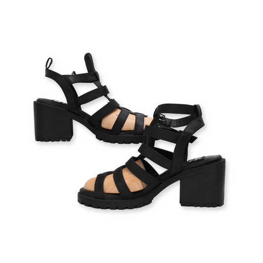 "Dirty Laundry" Strappy Block Heels