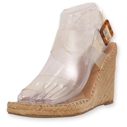 Steve Madden Transparent Strap Woven Wedges