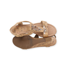 "Jaclyn Smith" T Strap Wedges