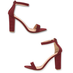 Wild Diva Launge Ankle Zipper Block Heels