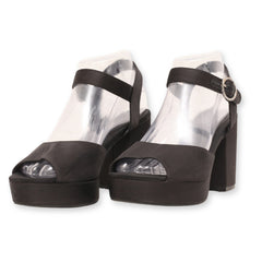 Divided Ankle Strap Block Heels