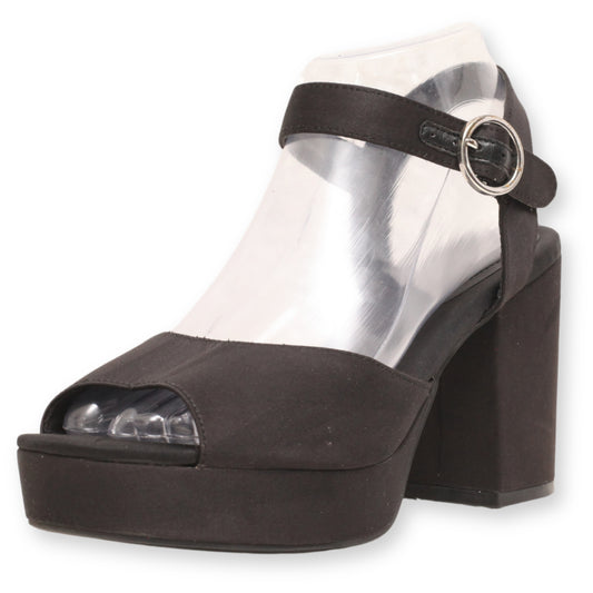 Divided Ankle Strap Block Heels
