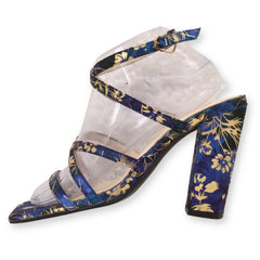 Matelic Printed Festive Comfort Block Heels