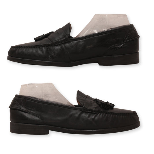 French Shriner leather tassel loafers
