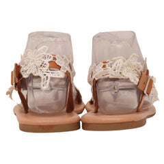 Embossed Flowers Women's Flat Sandal