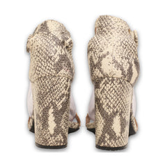 Qupid Snake Print Block Heels