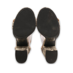 Qupid Snake Print Block Heels