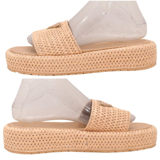 Prada Crochet Flatform Slides