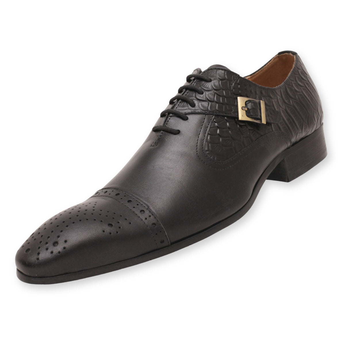 Men's Buckle Strap Oxford Dress Shoes