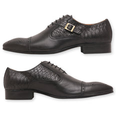 Men's Buckle Strap Oxford Dress Shoes