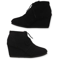 SODA Women lace-up wedge boots