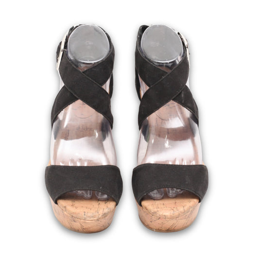 "American Eagle" Ankle Strap Wooden Heels