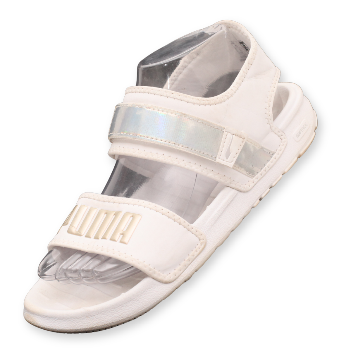 Puma Women's metallic silver strap Sandal