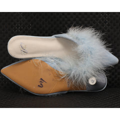 Pujingxy Furry Pointed Low Heels