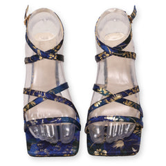 Matelic Printed Festive Comfort Block Heels