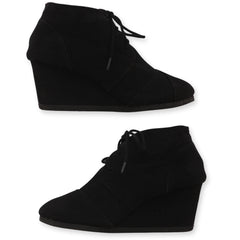 SODA Women lace-up wedge boots