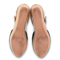 Ankle Straps Wooden Wedges By "1937 Foot Wear"