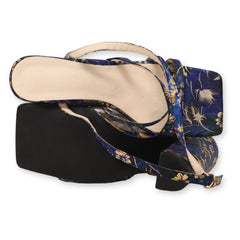 Matelic Printed Festive Comfort Block Heels