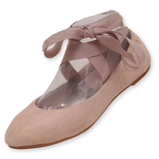 RANDA ribbon ankle ties ballet flats