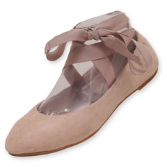 RANDA ribbon ankle ties ballet flats