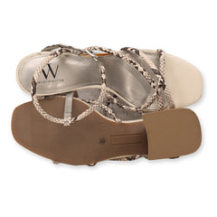Worthington Snake Print Strappy Block Heel Sandals