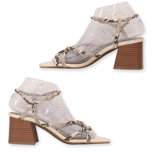 Worthington Snake Print Strappy Block Heel Sandals