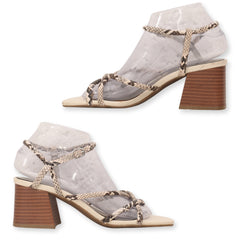 Worthington Snake Print Strappy Block Heel Sandals