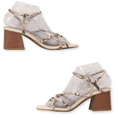 Worthington Snake Print Strappy Block Heel Sandals
