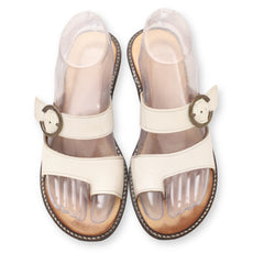 Buckle Strap Flat Slippers