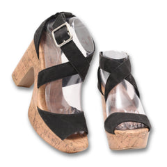 "American Eagle" Ankle Strap Wooden Heels