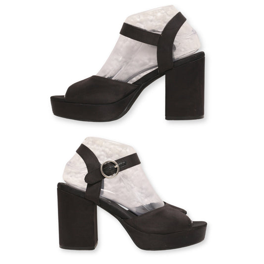 Divided Ankle Strap Block Heels
