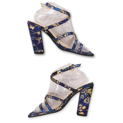 Matelic Printed Festive Comfort Block Heels