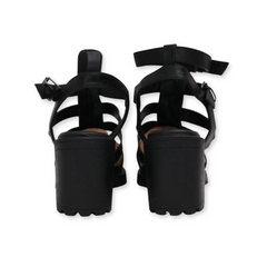 "Dirty Laundry" Strappy Block Heels