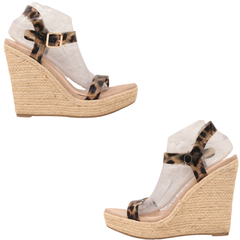 JustFab leopard print wedge sandals