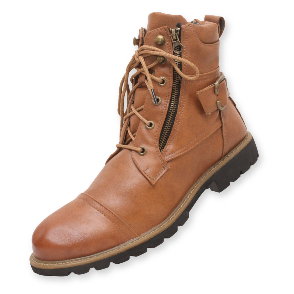 Men's Zipper Closure Lace-Up Ankle Boots