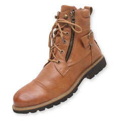 Men's Zipper Closure Lace-Up Ankle Boots