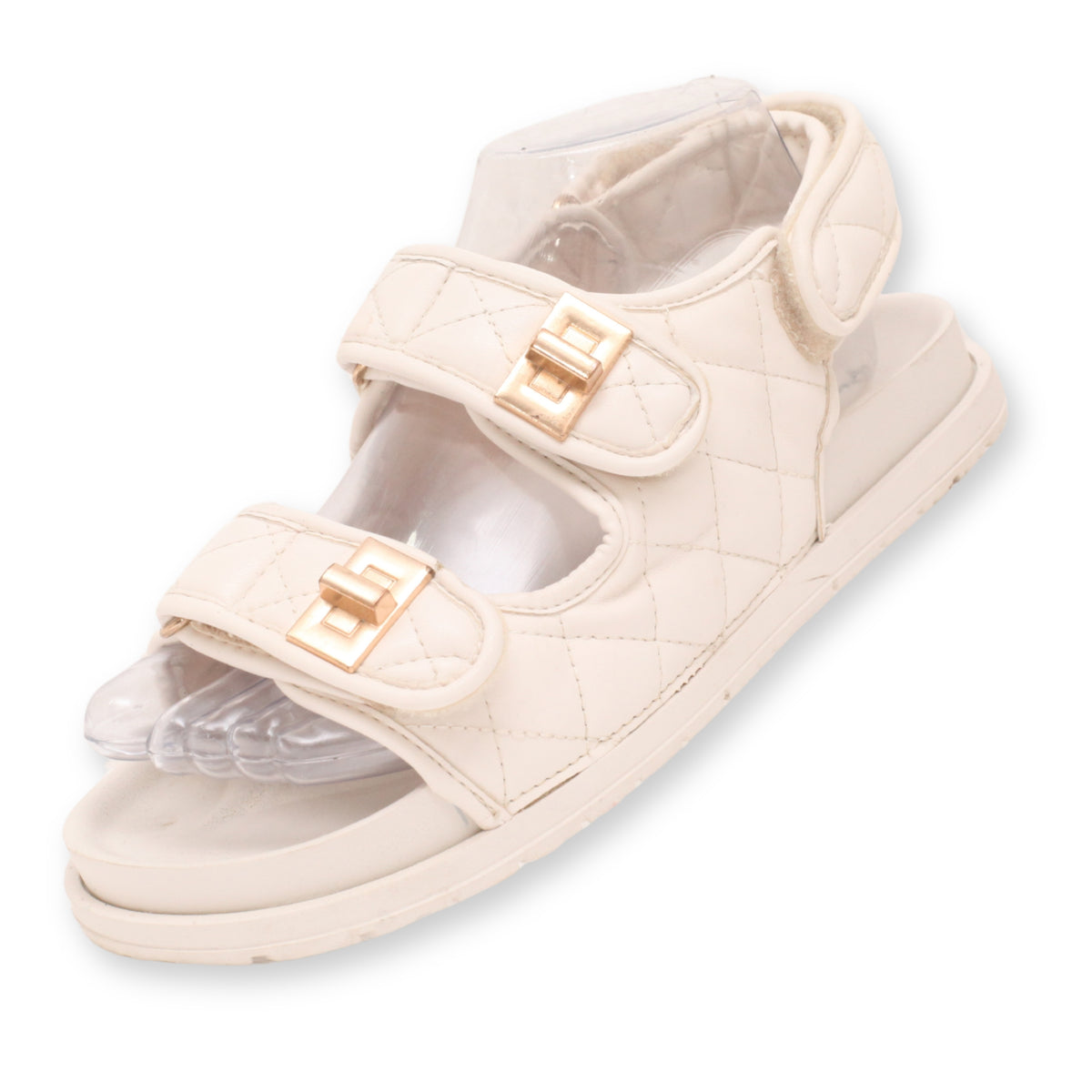 Qupid quilted double-strap women sandals