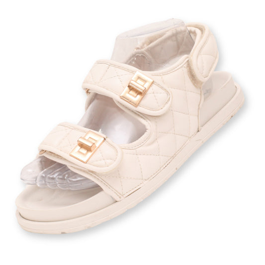 Qupid quilted double-strap women sandals